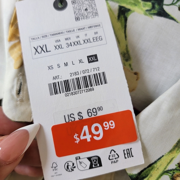 NWT Zara Floral Print Dress ZW Collection - Picture 3 of 5